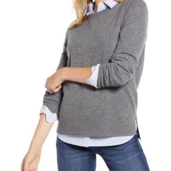 Halogen Sweaters - HALOGEN Crewneck Cashmere Sweater Grey Heather Small NWT
